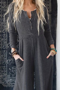 Wide-leg Charcoal Jumpsuit