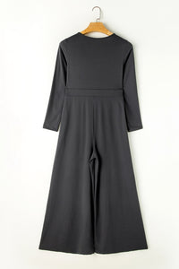 Wide-leg Charcoal Jumpsuit